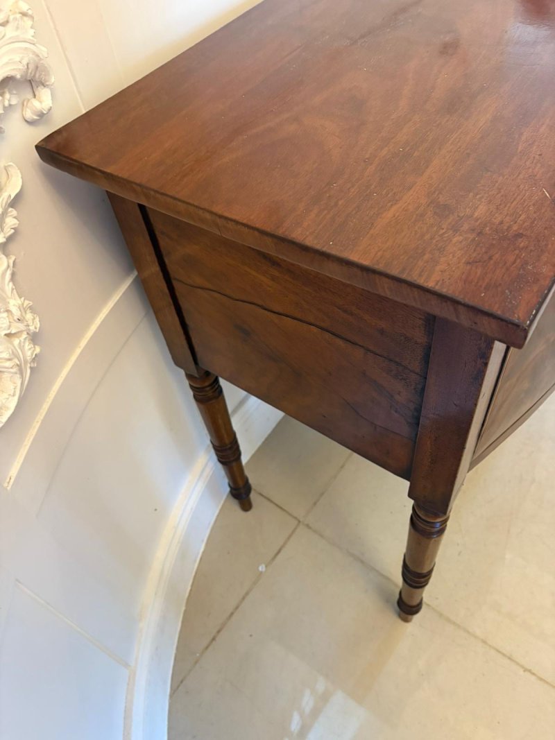 Small Antique George III Quality Figured Mahogany Bow Front Sideboard - Image 6